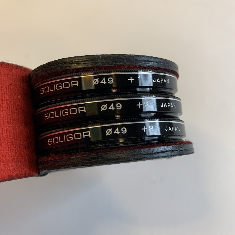 Vintage Soligor 49 Correction Filters Lot Of Three 49 Made In Japan W/ Case